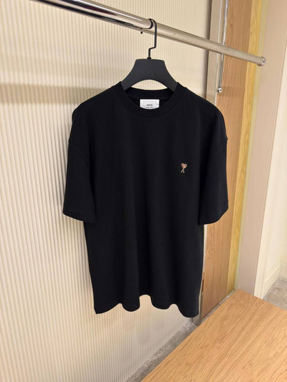 Ami Small Heart Metal Logo T-Shirt