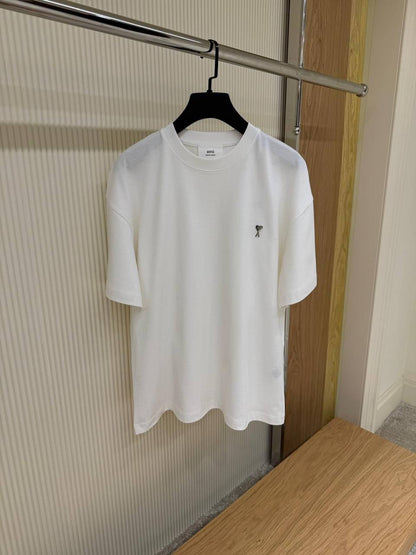 Ami Small Heart Metal Logo T-Shirt