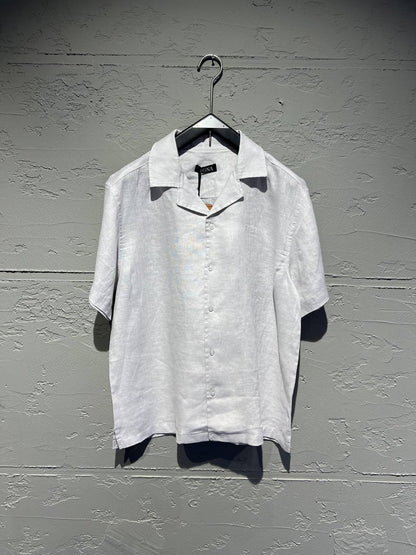 Zegna Beige Linen Short Sleeve Shirt