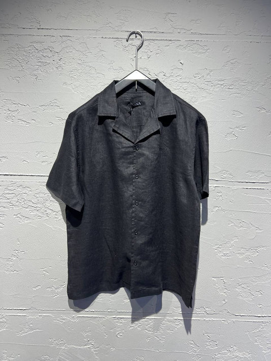 Zegna Beige Linen Short Sleeve Shirt