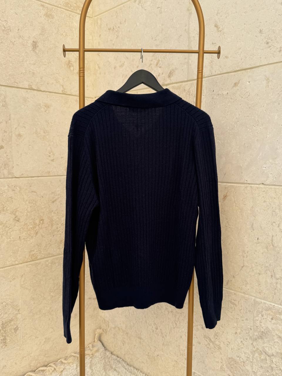 Loro Piana Ribbed Polo-Collar Cashmere Sweater