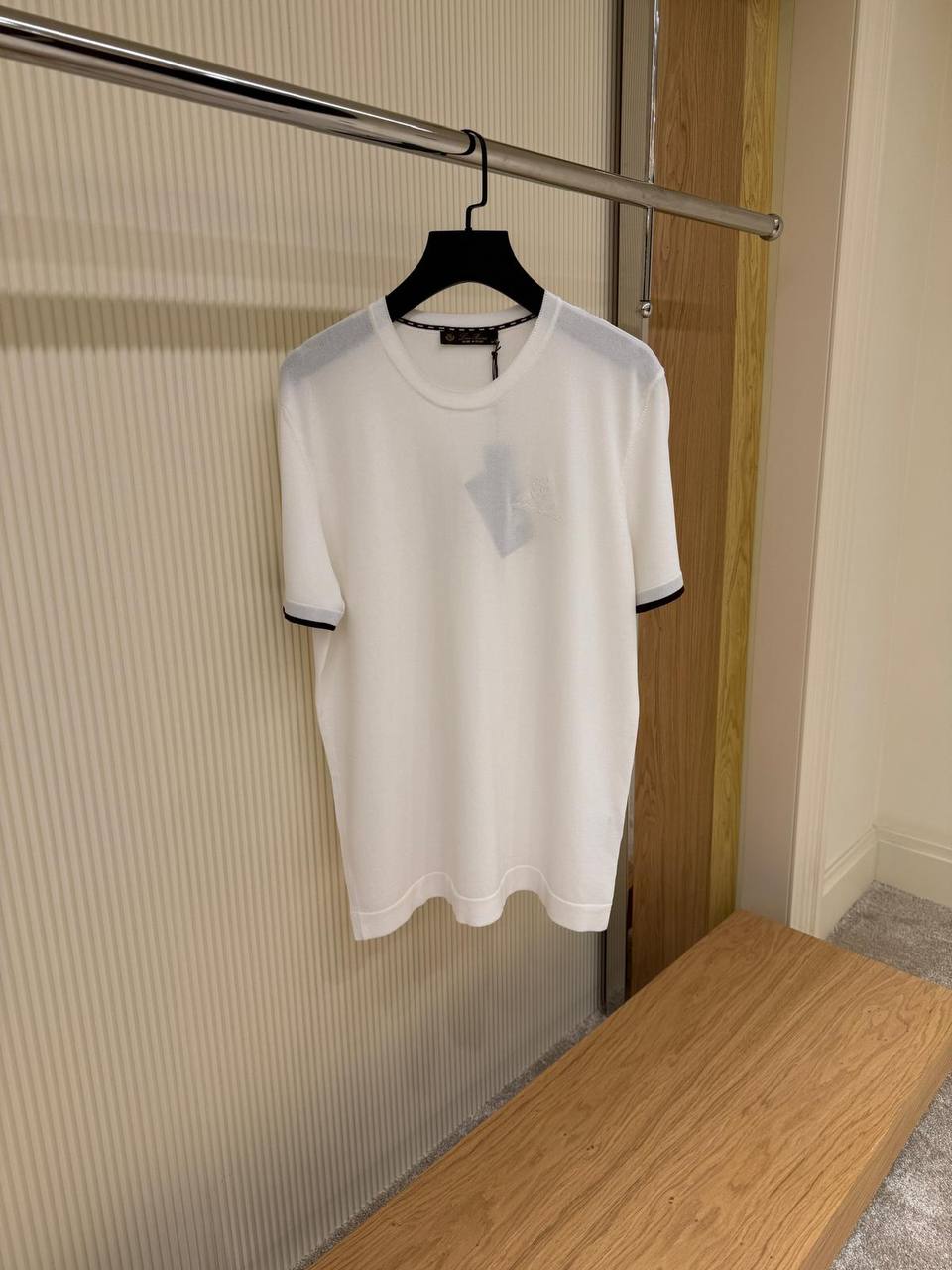 Loro Piana Cotton Crewneck T-Shirt with Contrast Trim