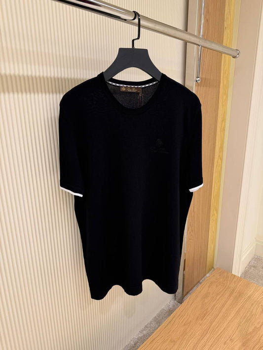 Loro Piana Cotton Crewneck T-Shirt with Contrast Trim