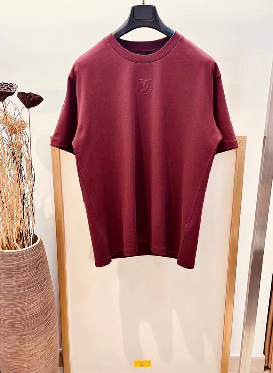 Louis Vuitton Burgundy Classic Monogram Embossed T-Shirt