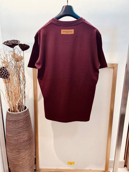 Louis Vuitton Burgundy Classic Monogram Embossed T-Shirt