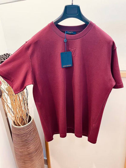 Louis Vuitton Burgundy Classic Monogram Embossed T-Shirt