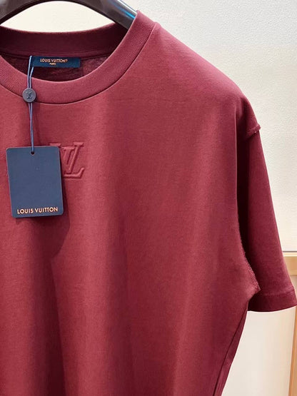Louis Vuitton Burgundy Classic Monogram Embossed T-Shirt