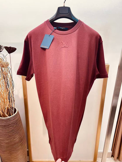 Louis Vuitton Burgundy Classic Monogram Embossed T-Shirt