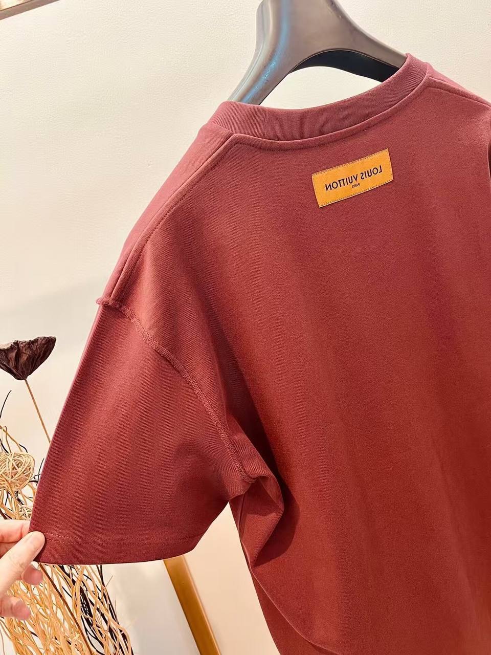 Louis Vuitton Burgundy Classic Monogram Embossed T-Shirt