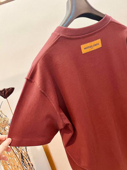 Louis Vuitton Burgundy Classic Monogram Embossed T-Shirt