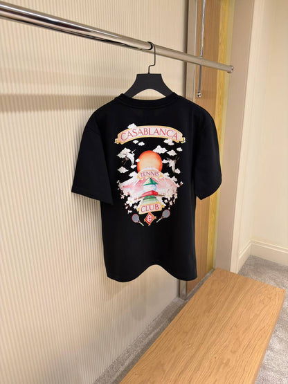 Casablanca Cotton Tennis Club Print T-Shirt