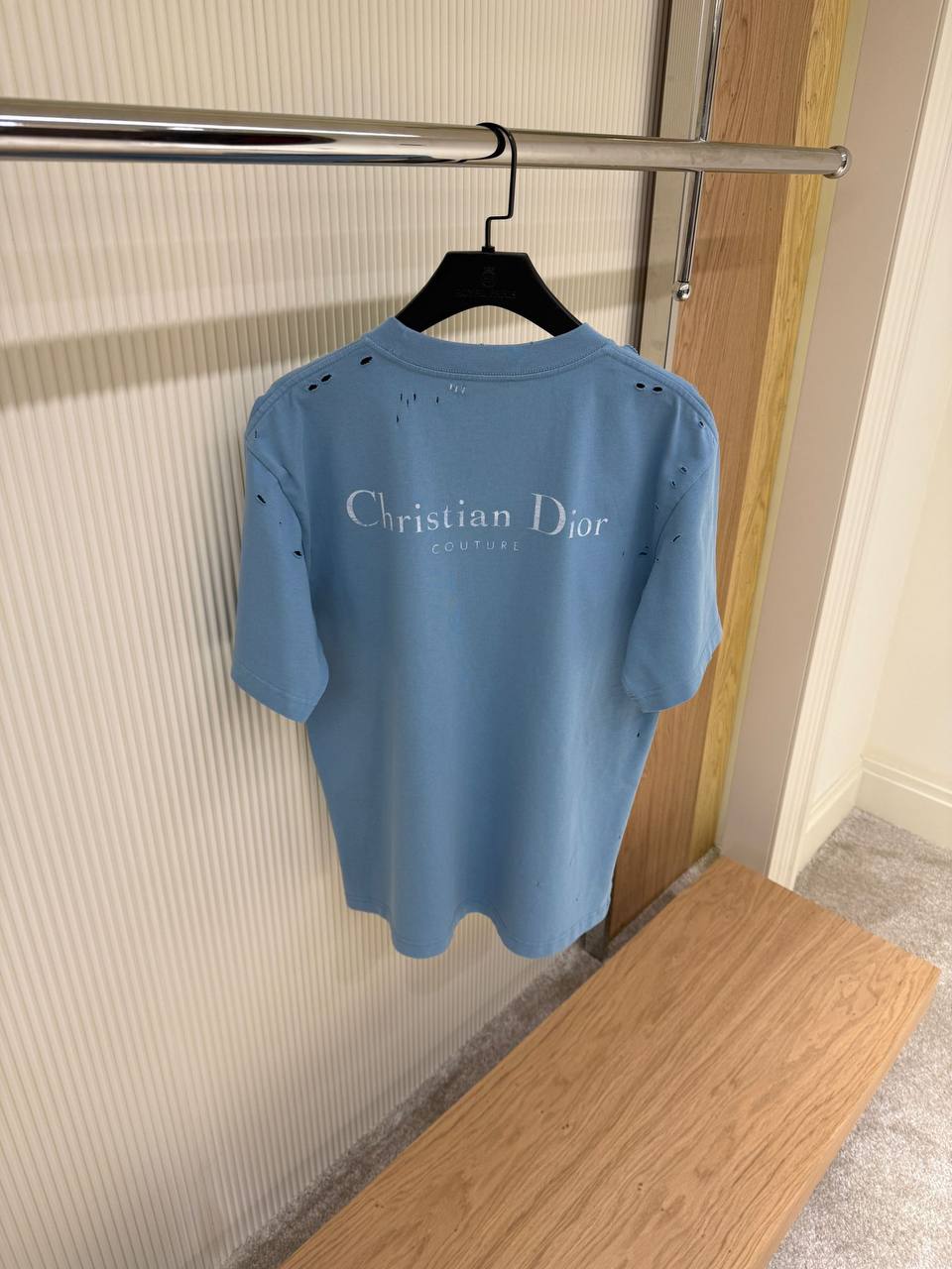 Christian Dior Couture Distressed Blue T-Shirt