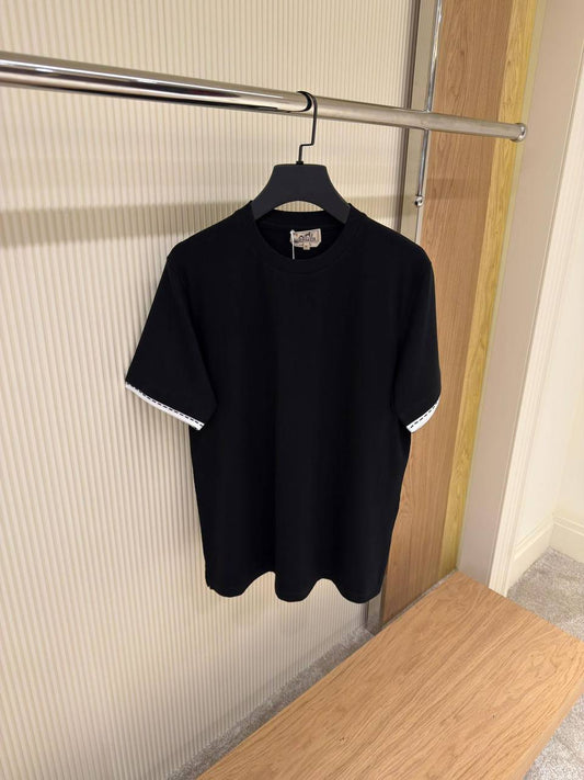 Hermes Luxury T-Shirt with Contrast Cuffs