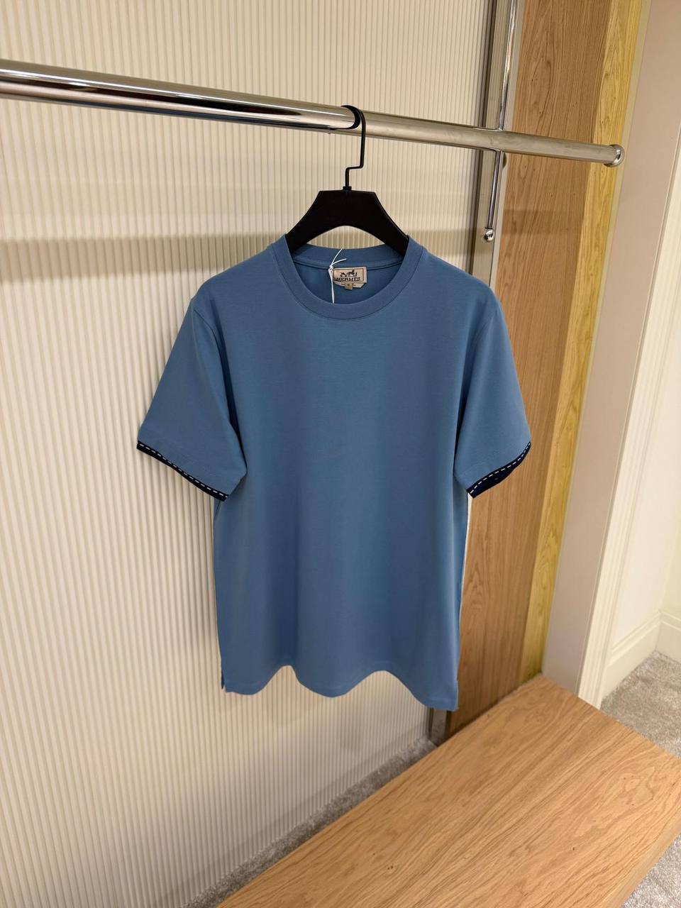 Hermes Luxury T-Shirt with Contrast Cuffs