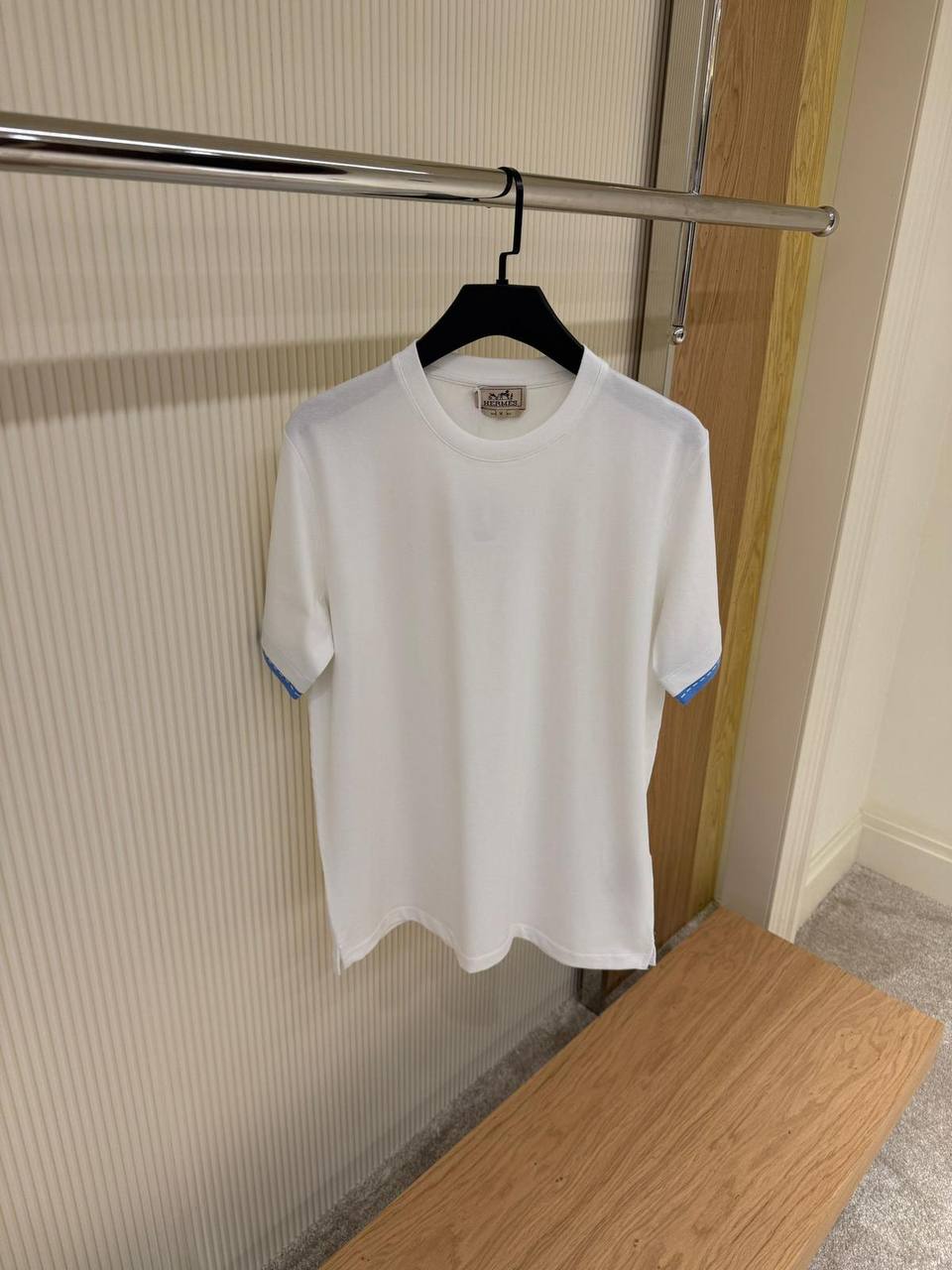 Hermes Luxury T-Shirt with Contrast Cuffs