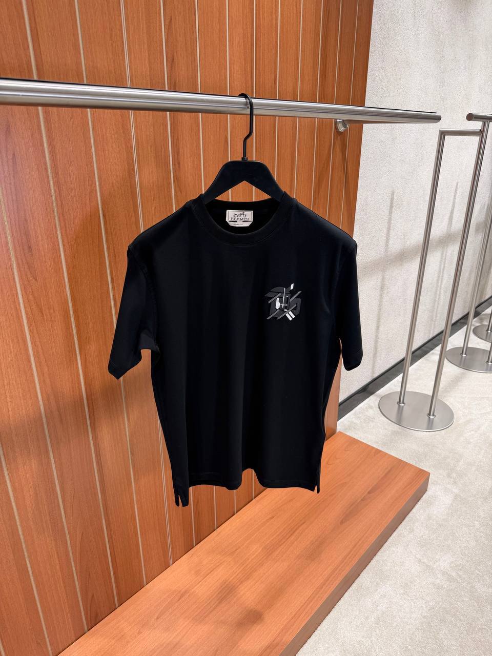 Hermes T-shirt with leather detail